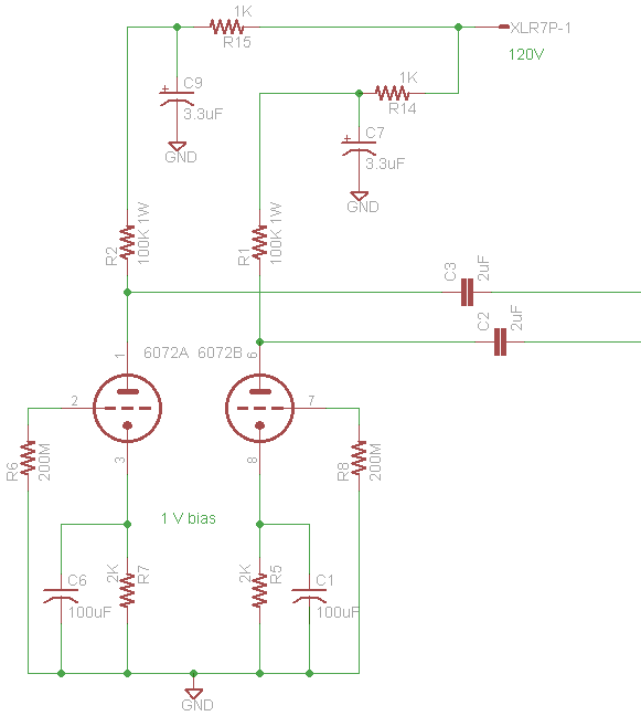 schematic showing decouplers for each preamp channel